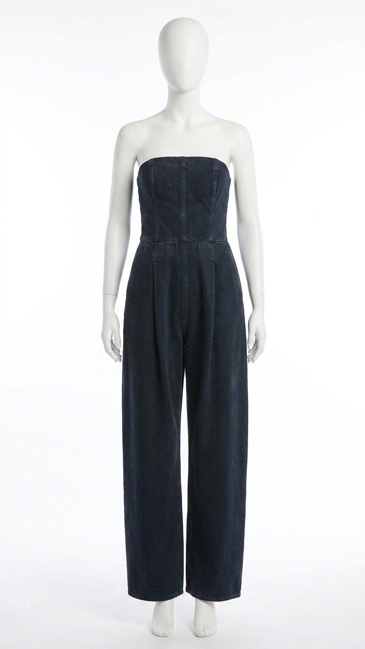 NEW AGOLDE agyness strapless jumpsuit in illusion